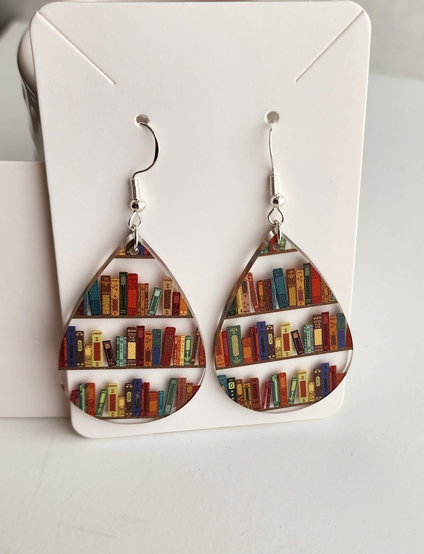 Book Shelf Acrylic Earrings