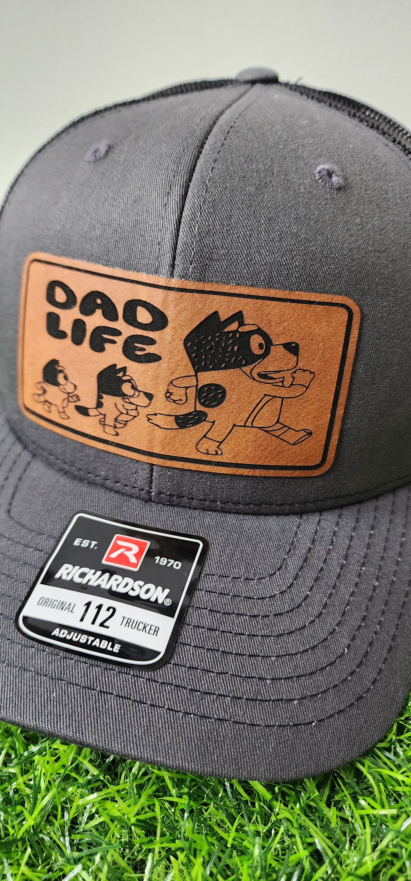 Bluey Dad Life Leather Patch Hat - Center Patch