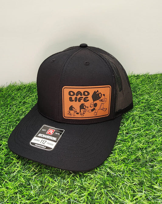 Bluey Dad Life Leather Patch Hat - Side Patch