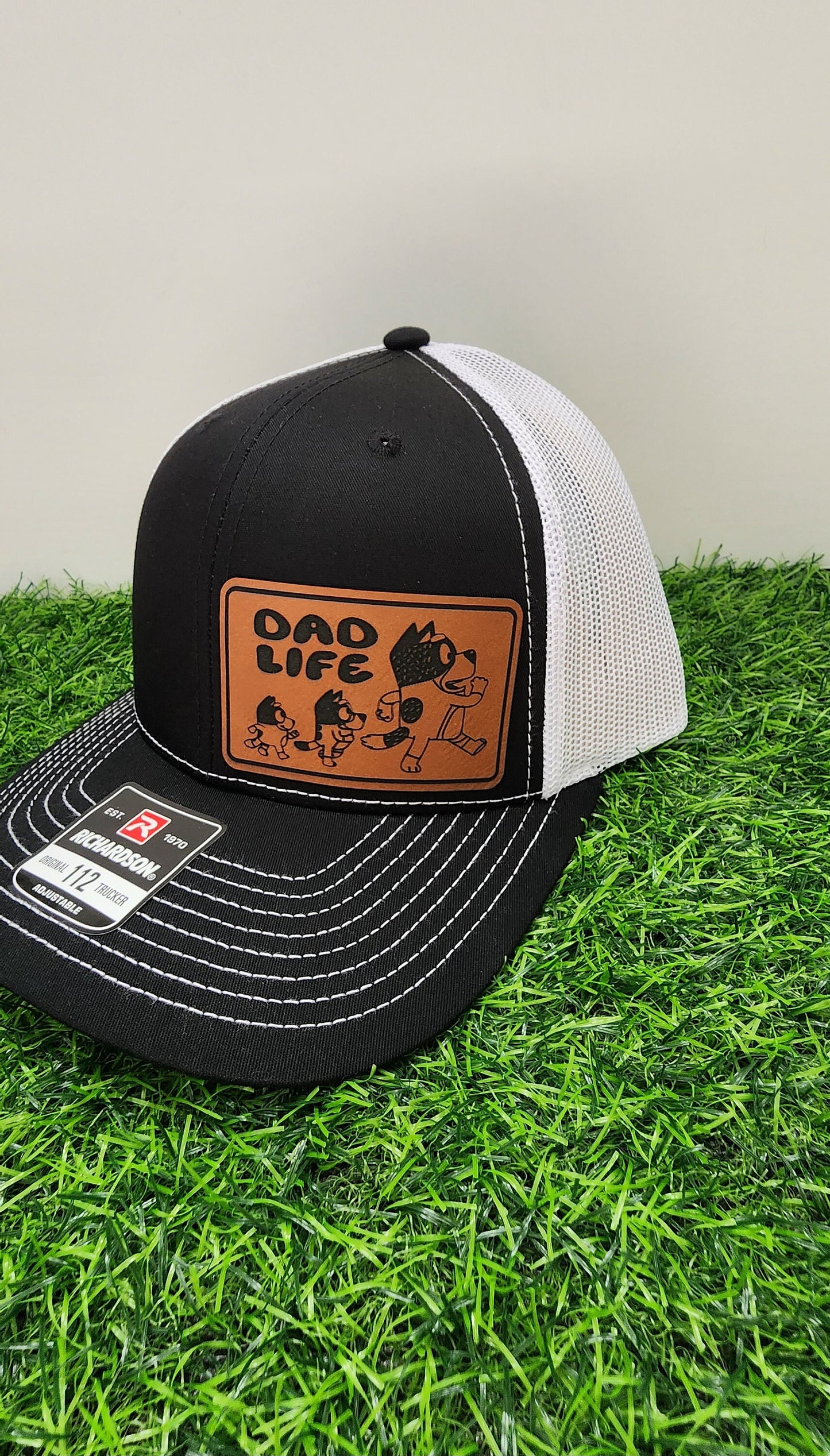 Bluey Dad Life Leather Patch Hat - Side Patch