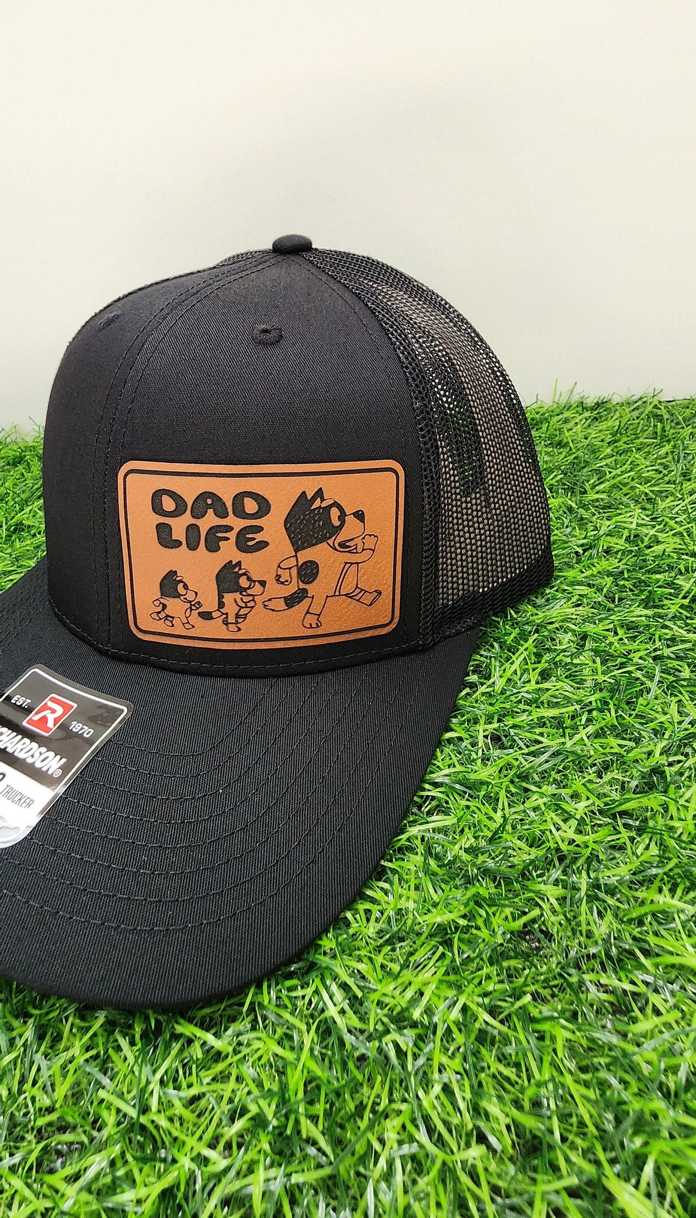 Bluey Dad Life Leather Patch Hat - Side Patch