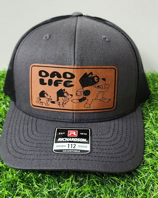 Bluey Dad Life Leather Patch Hat - Center Patch